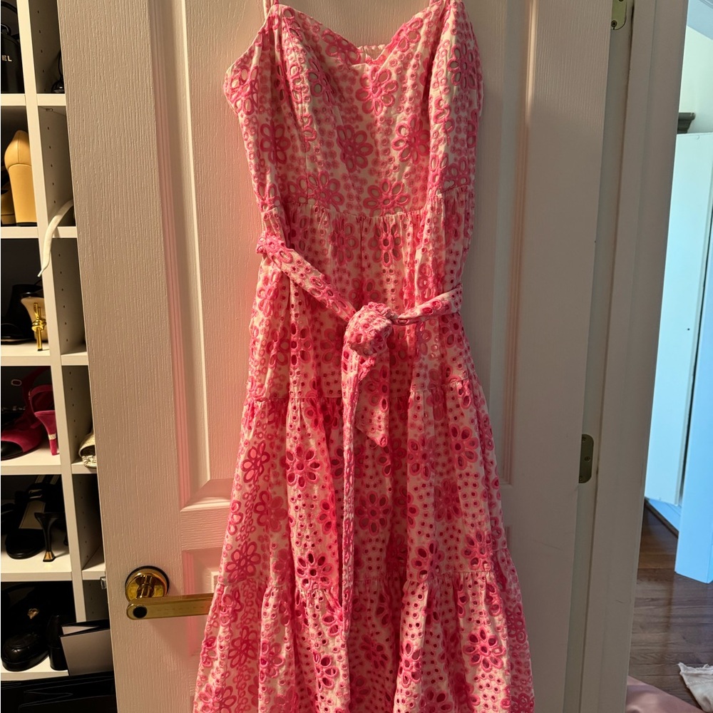 Pink Floral Sleeveless Dress